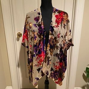 Floral velvet shawl